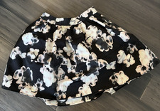 Express High Waisted Fit Flare Pleated Skirt With Pockets Floral Print Size 6