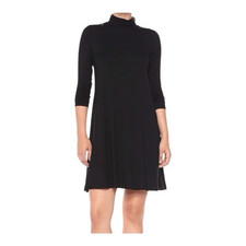 Karen Kane Maggie Turtleneck Trapeze Black Dress Size S