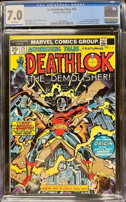 ASTONISHING TALES #25 -- 1st App Deathlock - CGC  7.0 (1974) Marvel
