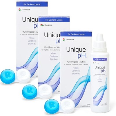 Menicon Unique pH Multi-Purpose Solution with RGP Lens Case.4 Fluid Ounce each