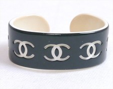 Authentic CHANEL Coco Mark Bangle Jelly/Plastic #5495