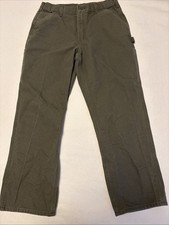 Carhartt Heavy Work Pants Olive Green RN 14806 Men Relaxed Fit Utility 34x30