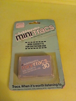Audiomagnetics Mini-Tracs Cassette For Dictation Use 30 Minute New Old Stock