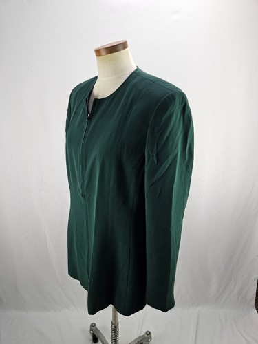 Jones New York Women's Green Silk Blazer Jacket 14 - Picture 3 of 6