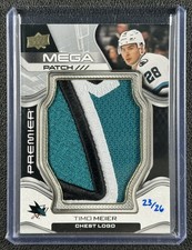 TIMO MEIER 2022-23 UPPER DECK PREMIER GAME-USED MEGA PATCH CHEST LOGO 23/26