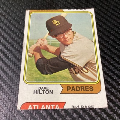 Miscut Oddball DAVE HILTON  1974 TOPPS  BASEBALL CARD #148 w/ Darrell Evans #140