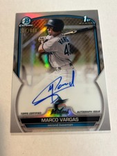 2023 Bowman Chrome Marco Vargas 241/499 Refractor On Card Auto 1st Marlins SP 