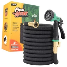  with 8 Function Nozzle, 100FT - Lightweight Expandable Garden 100ft Black