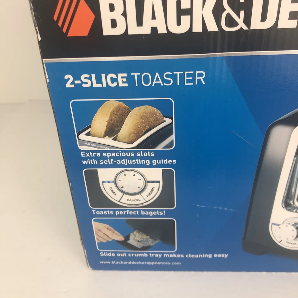 NEW IN BOX BLACK+DECKER 2-Slice Extra Wide Slot Toaster, Black/Silver, TR1278B - Image 4 of 4