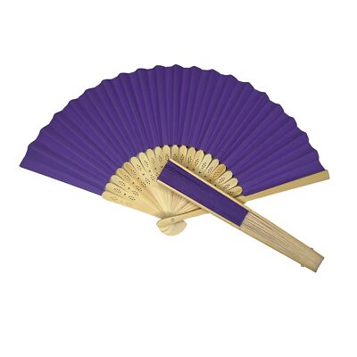 50er Pack lila Papier faltbar handgehalten Bambus Holz Ventilatoren von Parev
