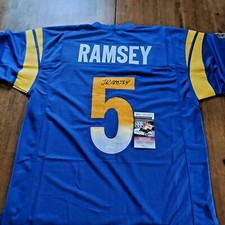 JALEN RAMSEY AUTOGRAPH AUTO LA RAMS DUAL COLOR CUSTOM SIGNED JERSEY JSA COA RARE