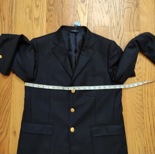 Brooks Brothers Loro Piana Boys Wool Sportcoat Blazer Black 20 Gold Buttons - Picture 11 of 15