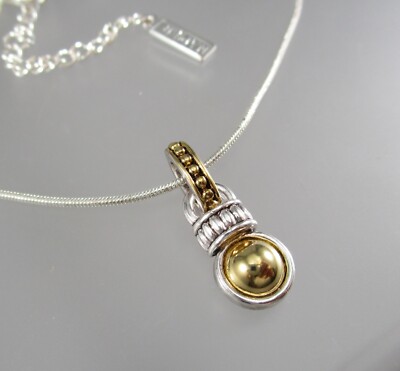 NwT  NAPIER Silver & Gold Tone Pendant Adjustable Necklace 8638