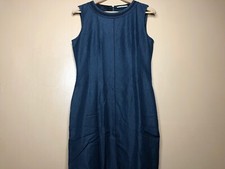 Tahari Women's Navy Blue Sleeveless Sheath Dress – Knee-Length, Size Estimate Ba