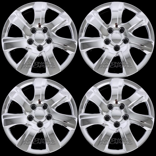 16" Set of 4 Chrome Wheel Covers Snap On Full Hub Caps fit R16 Tire & Steel Rim - Picture 2 of 8
