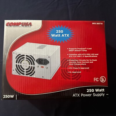 Comp USA Computer 250Watt ATX Power Supply New in Box
