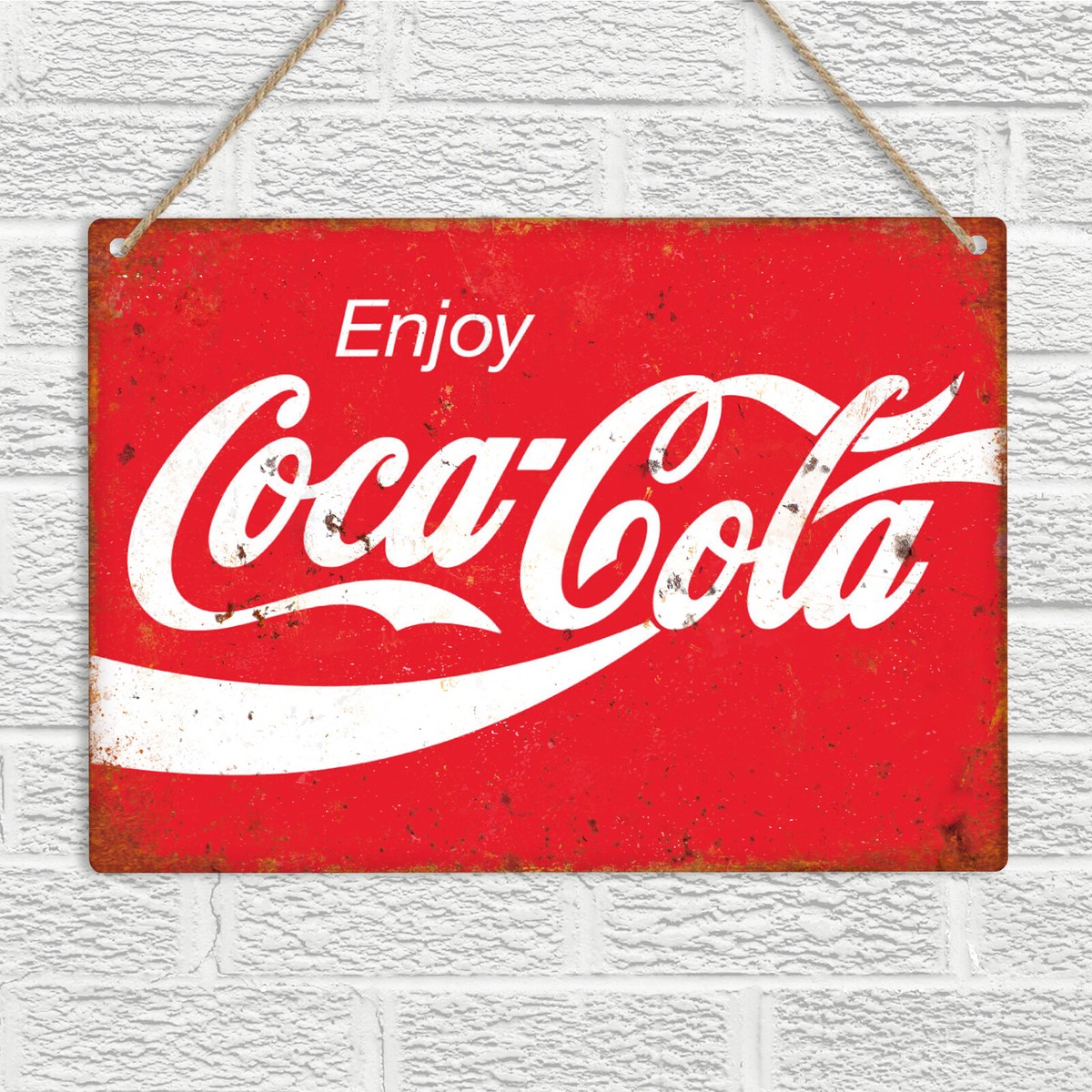 Enjoy Coca Cola Retro Vintage Style Metal Tin Wall Sign Pub Bar