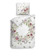 Heckett & Lane Satin BettwäSche 155X220 Ghirlanda White Rosen BlüTenkranz Romant