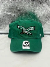 Philadelphia Eagles NFL '47 Brand Throwback Green Clean Up Adjustable Hat