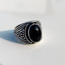 Black Onyx Gemstone 925 Sterling Silver Ring Jewelry Women Gift/pk-9