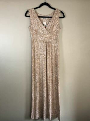 Charter Club Soft Weekend Maxi Dress, Sand Tan / White, Size X-Small - NWT  | eBay