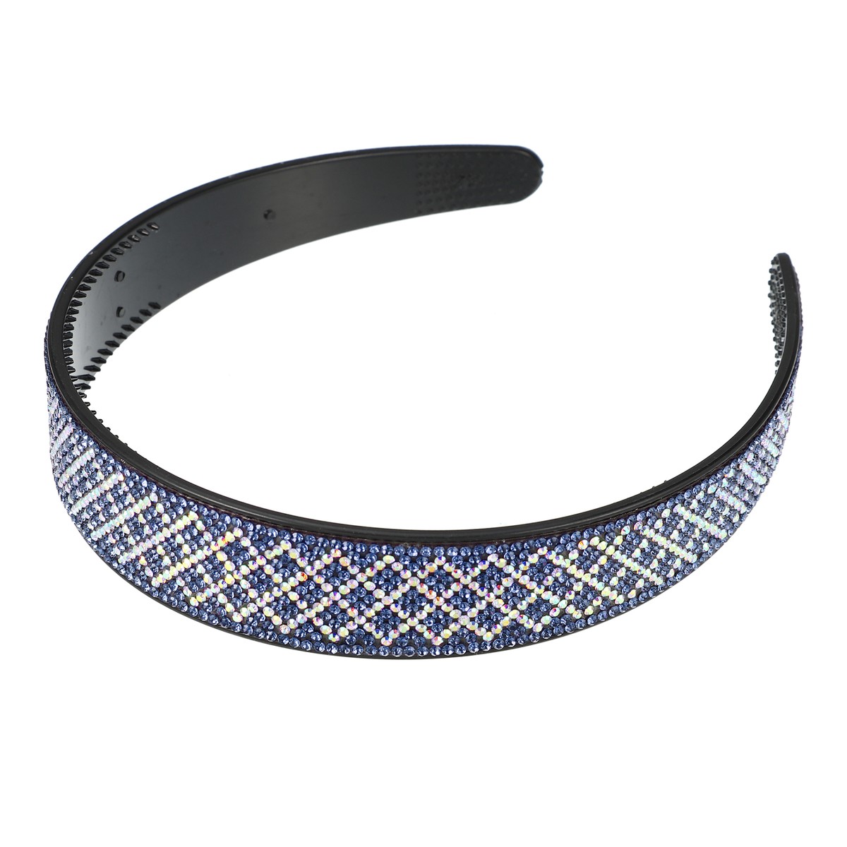 1pcs No Slip Rhinestone Wide-brimmed Headband Blue 4.45 display picture 1