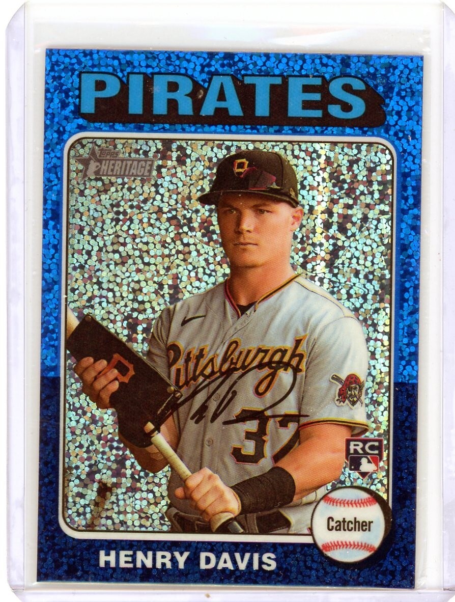Henry Davis 2024 Topps Heritage Chrome Blue Sparkle Refractors #415 T1086