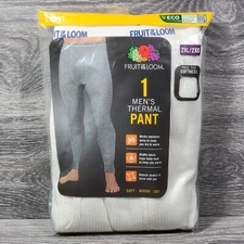 Fruit of the Loom Thermal Pants Men's Size 2XL Underwear Natural White 1 Pack