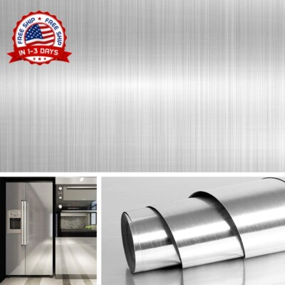 Adesivo Para Appliances Papel de pared de acero inoxidable 15.8 x 394 Inch NUEVO