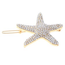 Gold Tone Metal Hair Clip With Rhinestone HC1023-GCL