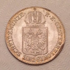 - Imperial Austria 1849 A Franz Joseph Six (6) Kreuzer Mint State Uncirculated