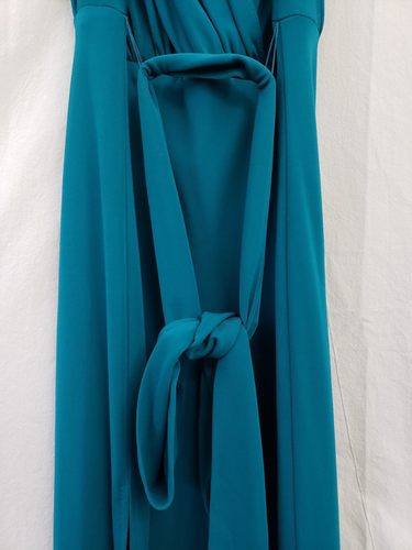 Haute Hippie Aquamarin türkis tief V griechische Göttin Schlitz Maxikleid Kleid S M - Bild 7 von 17