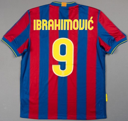 BARCELONA 2009-10 Zlatan Ibrahimovic Home Jersey Shirt M Medium 343808-496 Barca