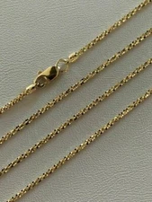 Solid 14k Yellow Gold Ladies 1.5mm Sparkle Rope Chain Twist Necklace Diamond Cut