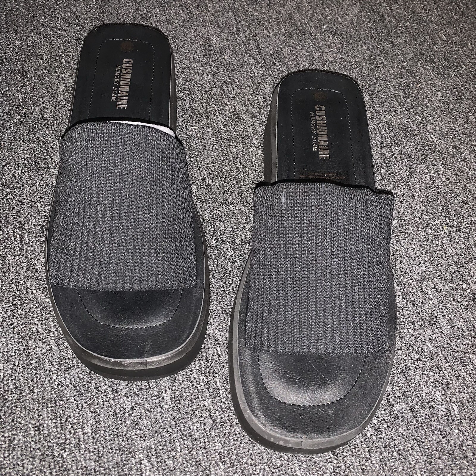 Sandals (Cushionaire Memory Foam PIM Black Weave, Size 11)-image