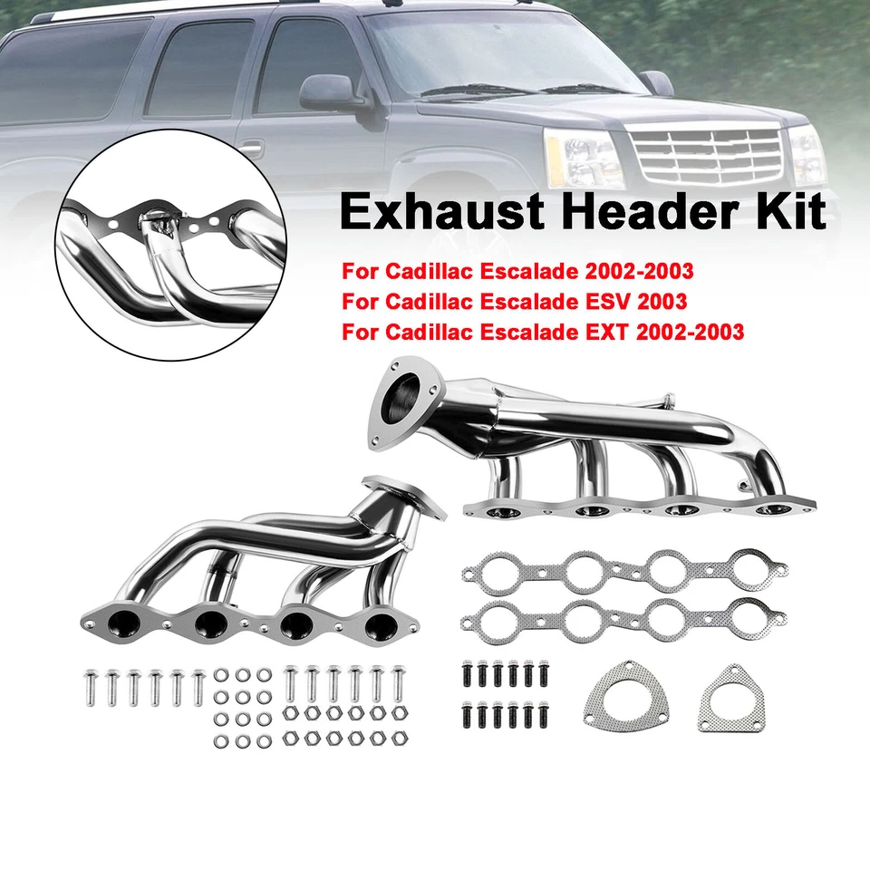 Header Manifold Exhaust Fit Chevy Silverado 1500HD 2001-2003 Fit GMC Sierra 1500 Foto 3 de 4