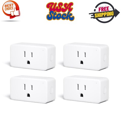Zigbee Smart Plug 4 Pack with Real-Time Energy Monitoring,15A Outlet, Zigbee Rep