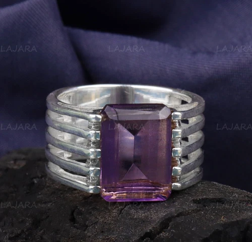 Amethyst Signet Ring 925 Sterling Silver Ring Mens Tungsten Ring Gift For friend
