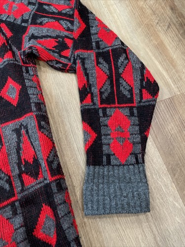 VTG 80s 90s Red Esprit Hearts Diamonds Knit Sweater Cottagecore SZ SM USA Made - Picture 7 of 11