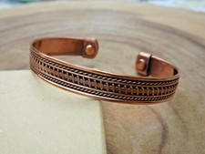 Copper Magnetic Bracelet Arthritis Pain Therapy Energy Cuff Bangle Zig Zag New