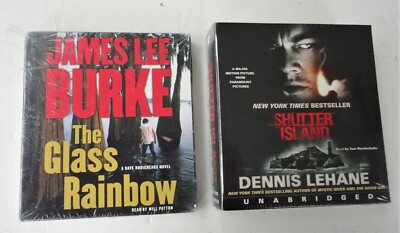 2 New CD Audio Book The Glass Rainbow Burke Shutter Island Lehane 9780061906282