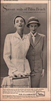1950 Vintage ad Sacony suits of Palm Beach retro Fashion Spring Suit  03/23/23