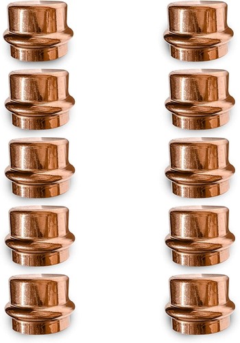 3/4" Press Copper End Cap Propress Pressure Fittings Lead Free Pack of 10