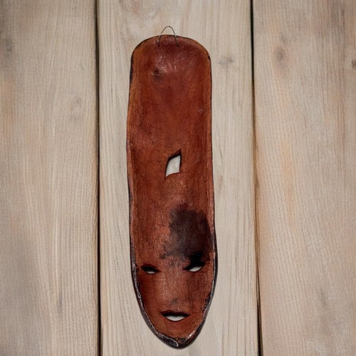 Vintage Hand-Carved African Mask with Palm Tree Design - 19'' Ghana Tiki Mask - Picture 2 of 2