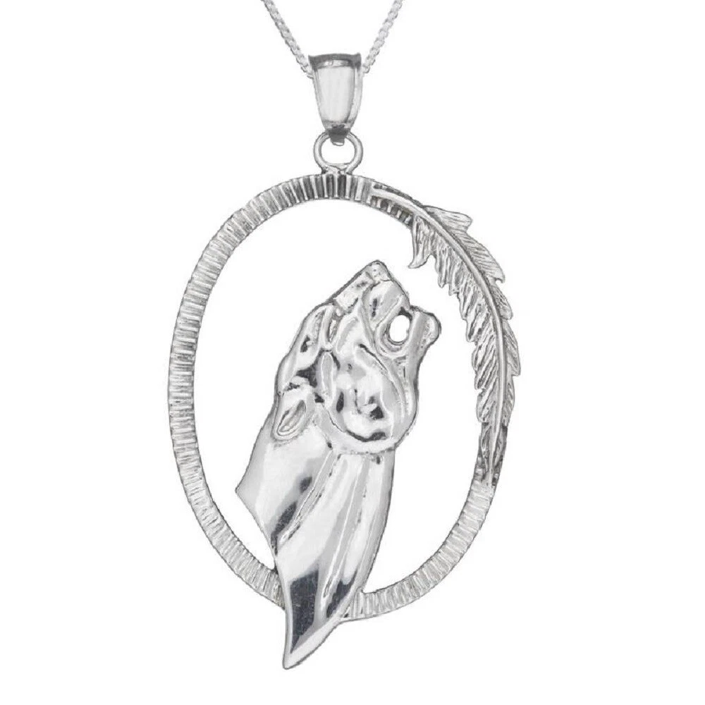 Sterling Silver PANTHER HEAD Pendant Made in USA Italian Box