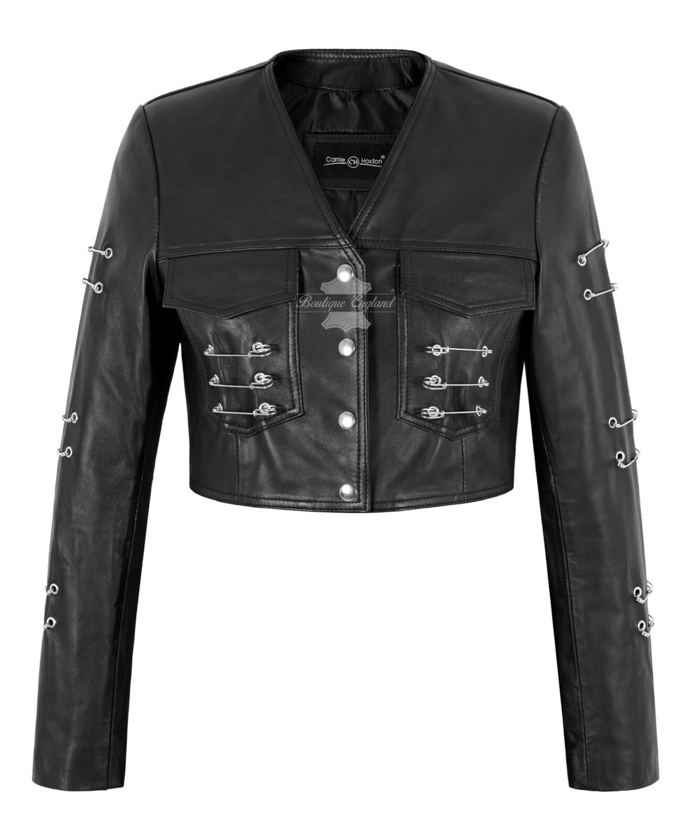 grunge sheep leather short jacket punk