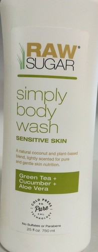 2-Raw Sugar Sensitive Skin Body Wash - Green Tea, Cucumber, Aloe Vera (25 FL oz - Picture 2 of 3