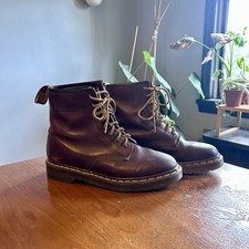 Dr. Doc Martens 1460 Crazy Horse Made In England Brown Leather Lace Up Boots W8