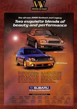 2000 Subaru Outback & Legacy Vintage Print Ad - Blends Of Beauty & Performance