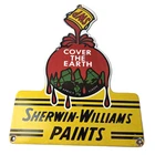 Vintage Sherwin Williams Paints Sign - Gas Oil Pump Porcelain Advertising Sign